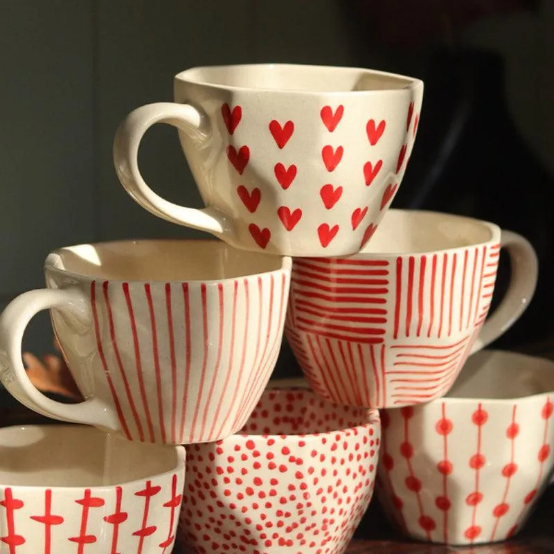 Elian Ceramic Coffee Mug (250 mL Each) - Set of Six media 1