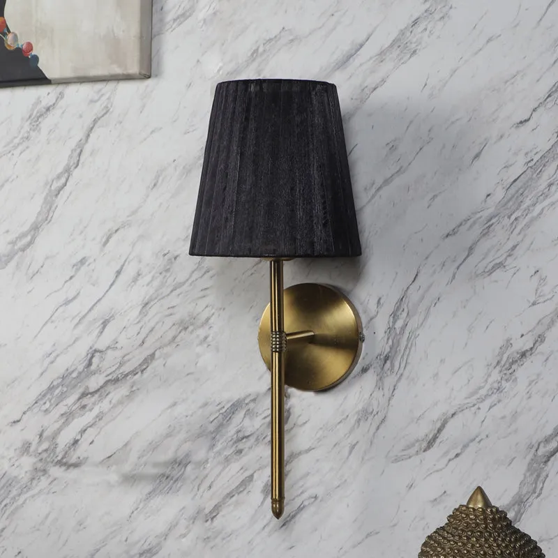 Enida Iron Wall Lamp with Fabric Shade media 3
