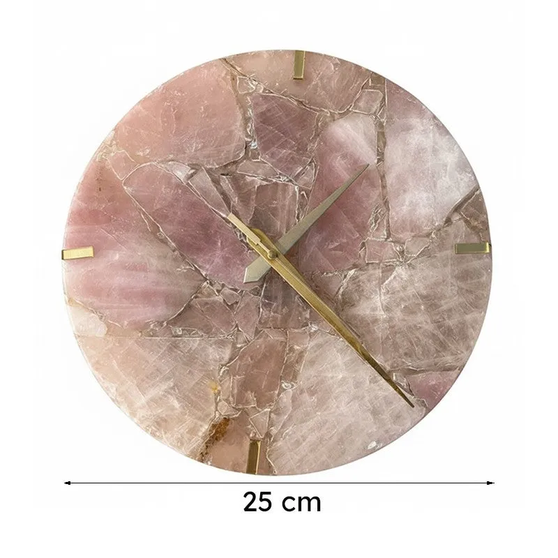 Obelia Handcrafted Agate Wall Clock - Brown media 6