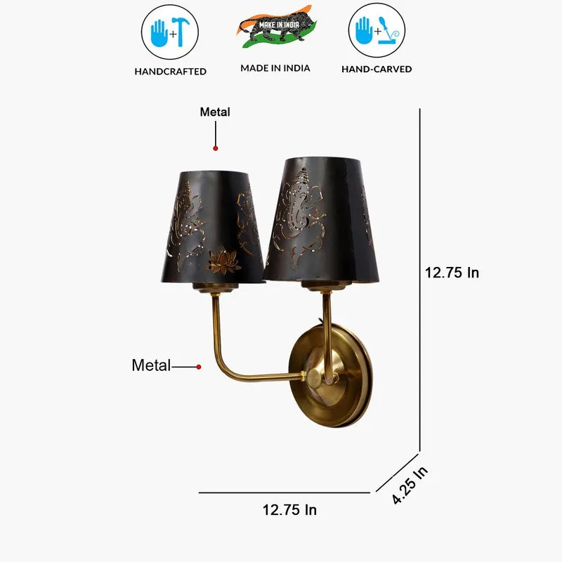 AuraCut Ganesha Duo Metal Wall Lamp media 8
