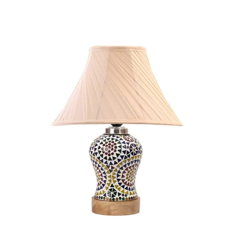 Aurenique I Pleated Wooden Table Lamp - Multicolor media 5