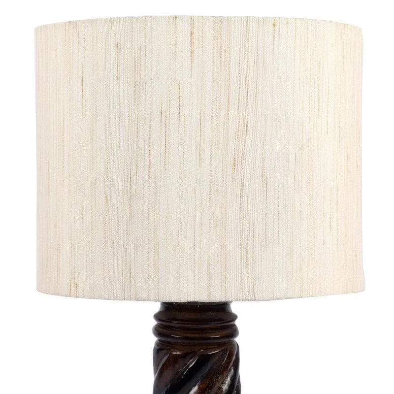 Urbane Jericho Fabric Table Lamp - White,Brown media 5