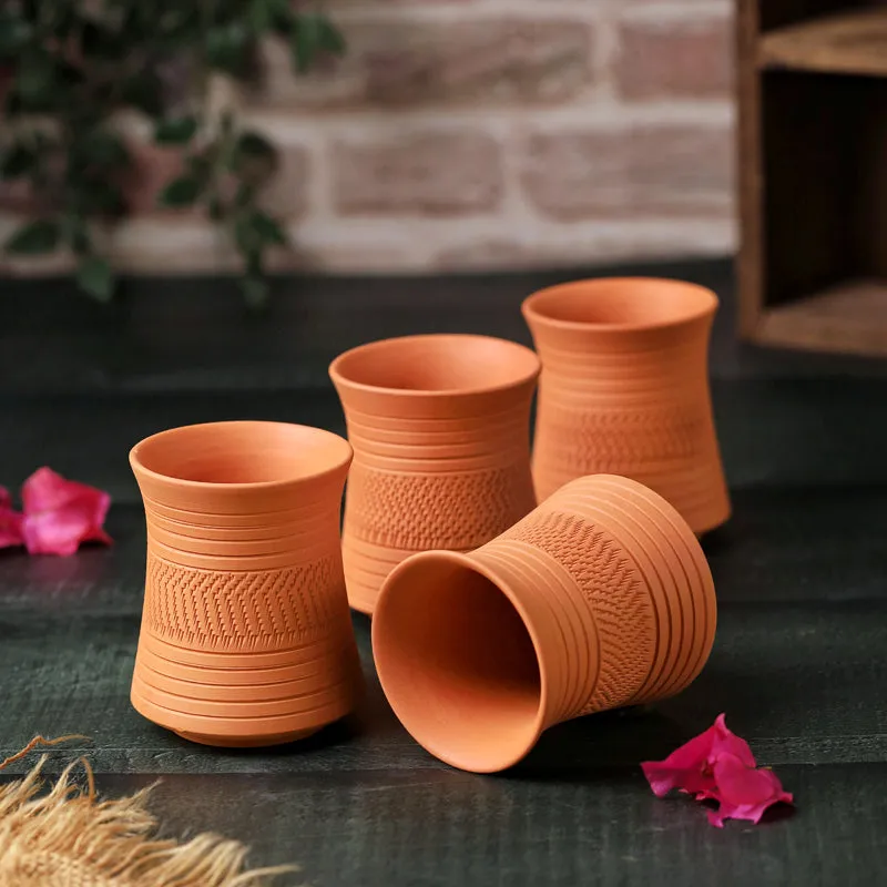 Mitti Curve Terracotta Glass (250 mL) - Set Of Four media 4