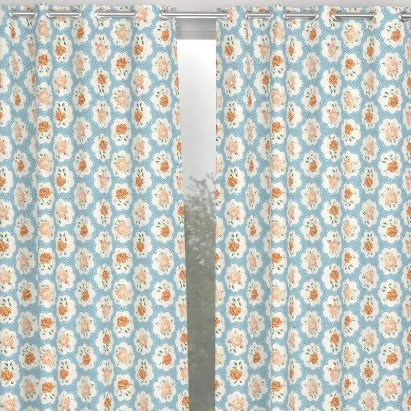 Petal Enchant Drape Curtains (Blue) - Set of Two media 5