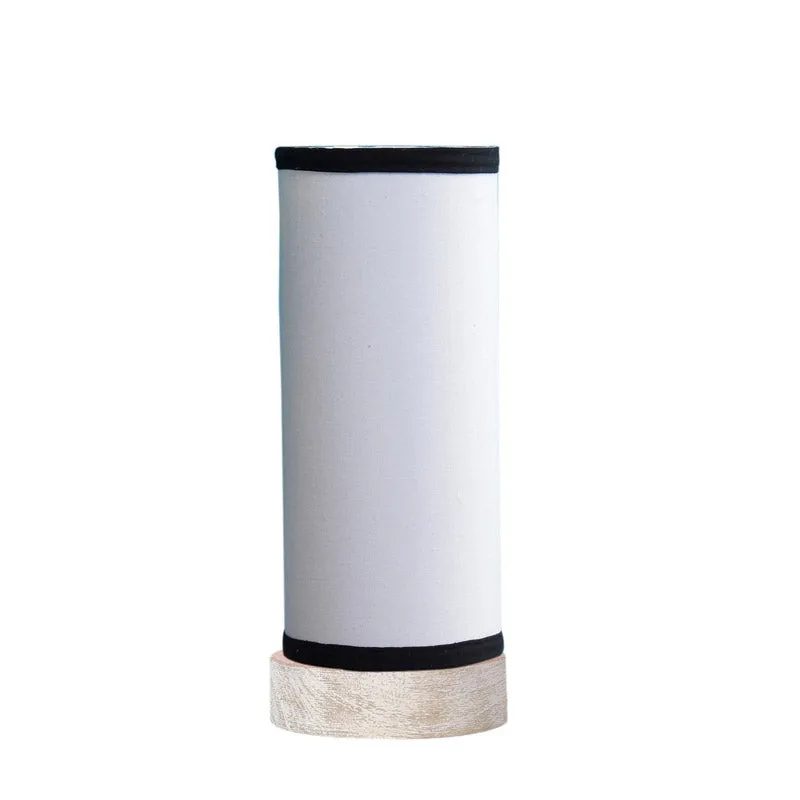 Ocra Tower Wooden Table Lamp - White,Black media 4