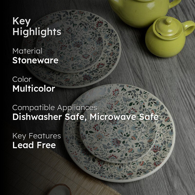 Exora Floral Dinner Set - 4 Piece Set media 2