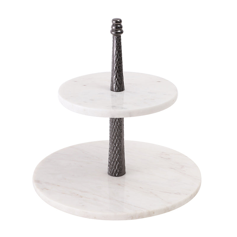 Malach Two Tiered Marble Platter - Black media 4