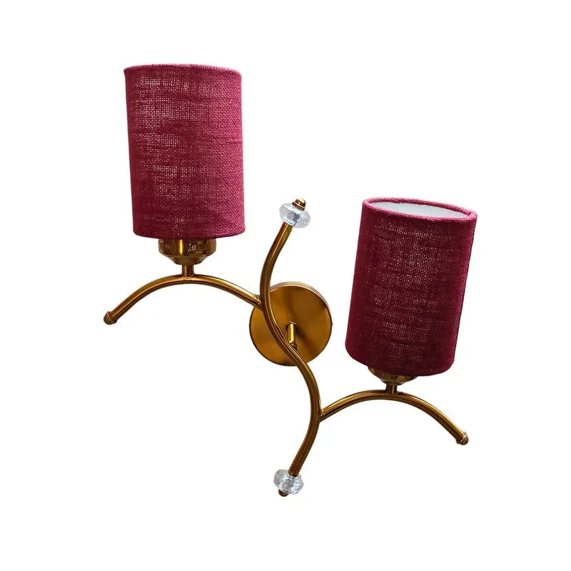 LumiBranch Dual Jute Wall Lamp - Maroon media 4