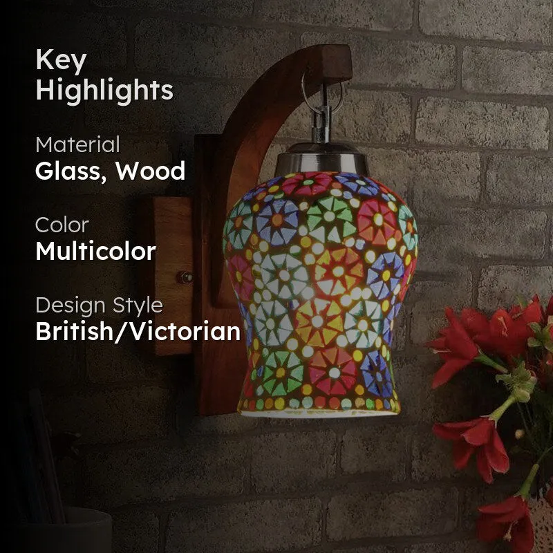 Zava Forma Mosaic Glass & Wooden Wall Lamp media 2