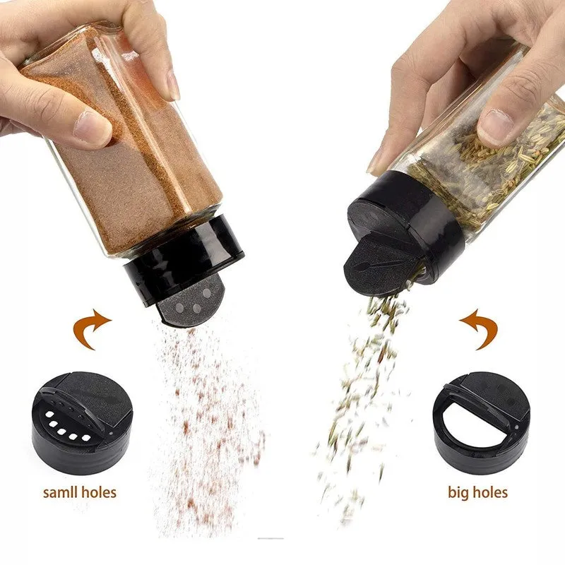 Minimalist Glass Salt & Pepper Shaker Set (Black) - Set Of Four media 5
