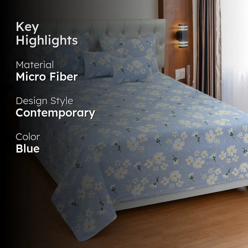 Orchid Dream Bedding Set (Blue) - Five Piece Set media 2
