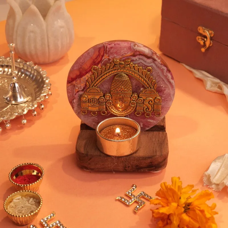 Luminous Charm Lord Venkateshwara Tealight Candle Holder media 3
