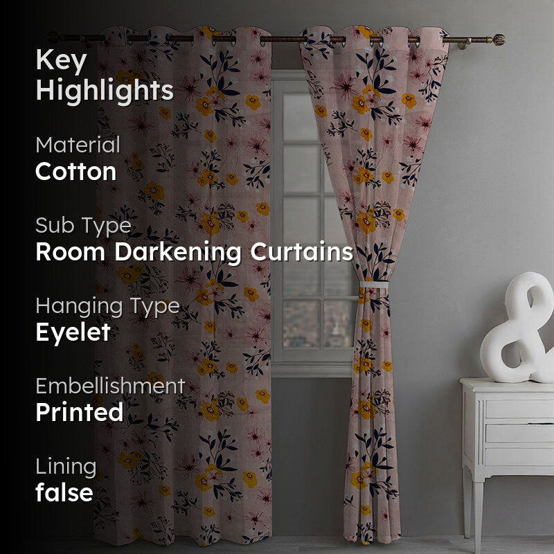Blooming Charm Room Darkening Curtain - Set Of Two media 2
