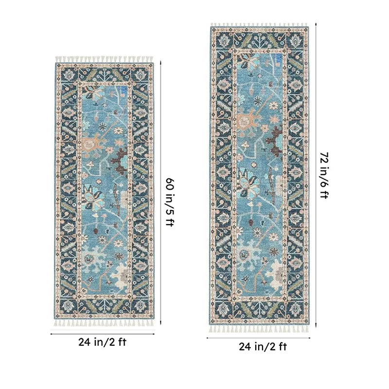 Aqua Garden Cotton Runner Rug media 10