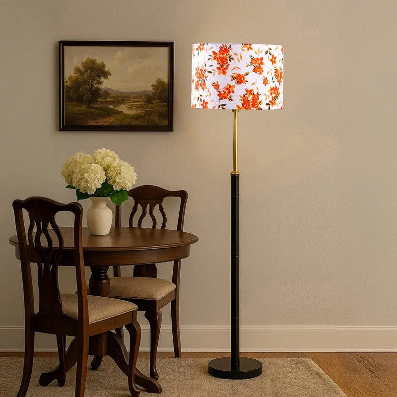 Retro Shine Wooden Floor Lamp - Orange media 4