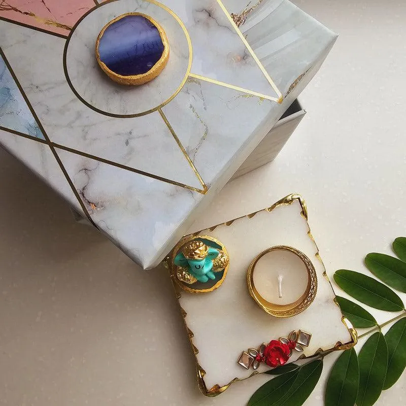 Ganesha Bless Marble Gift Box - Green media 5