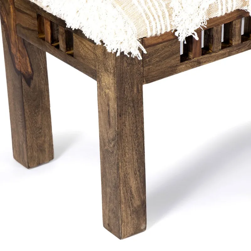 Cerino Sheesham Wooden Bench - Beige media 8