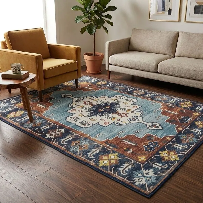 Persian Mirage Velvet Rectangle Anti-Skid Carpet media 6