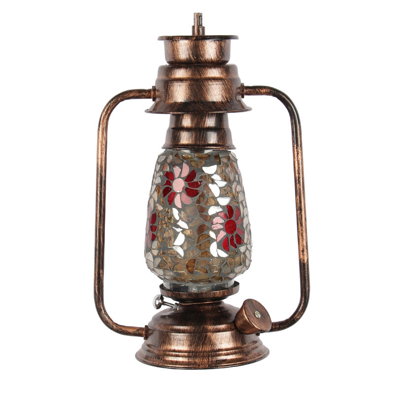 Phoolkari Mosaic Lantern Iron Wall Lamp - Copper media 5
