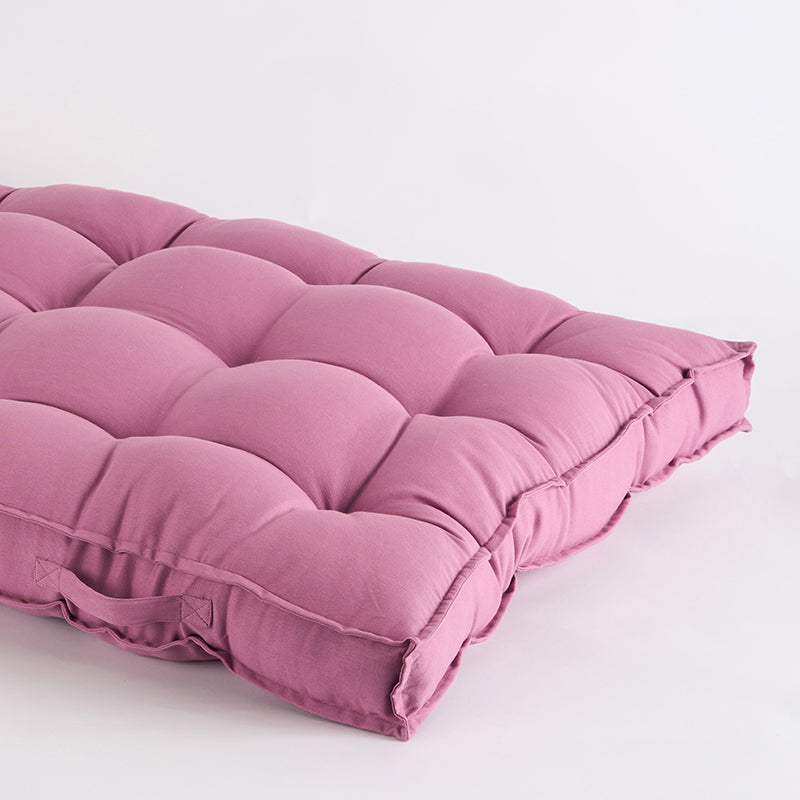 Plushport Solid Cotton Floor Cushion (Pink) - Set Of Two media 3