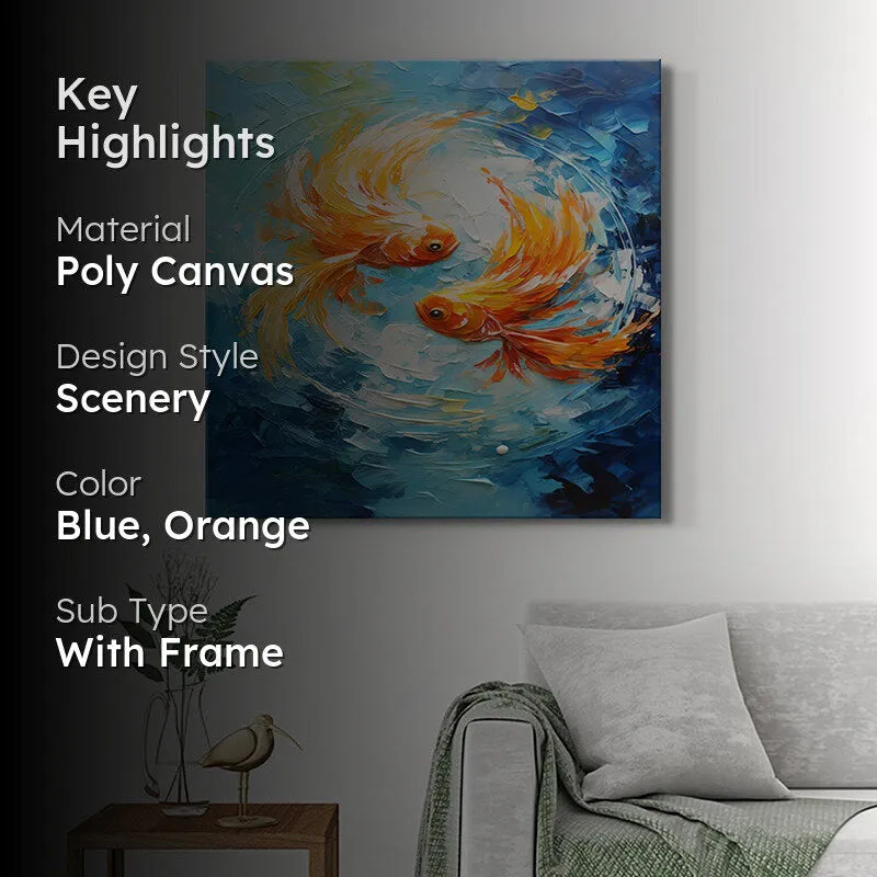 Zen Goldfish Wall Painting media 2