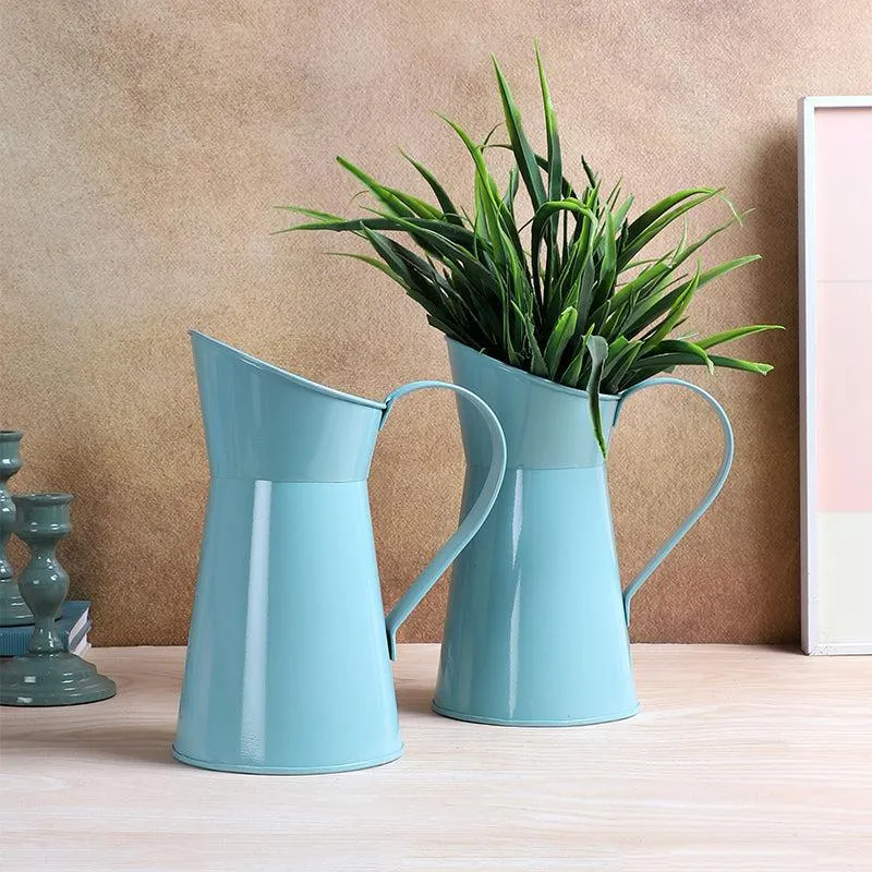 Pitcher Perfect Iron Planter (Blue) - Set Of Two media 2