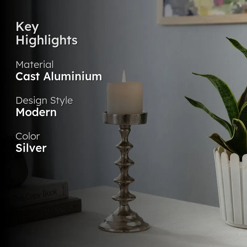 Classic Column Candle Holder -Silver media 2
