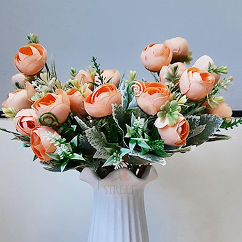 Foliage Picks Rose Artificial Flower Stem - Orange media 5
