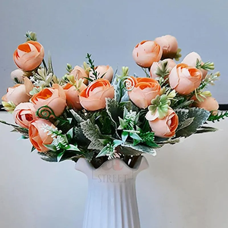 Foliage Picks Rose Artificial Flower Stem - Orange media 5