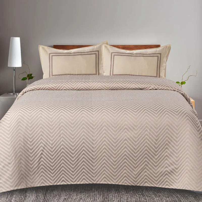 Saral Home Firki Cotton Bedsheet (Beige) - 224 TC media 3