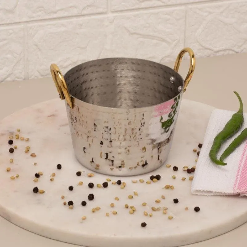 Vintage Charm Hammered Tapered Serving Pot - 950 ML media 4