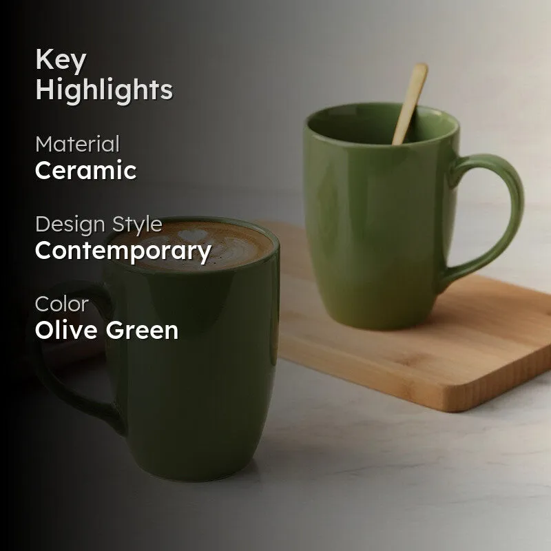 Kopi Ceramic Coffee Mug (Green/350 mL Each) - Set Of Two media 2