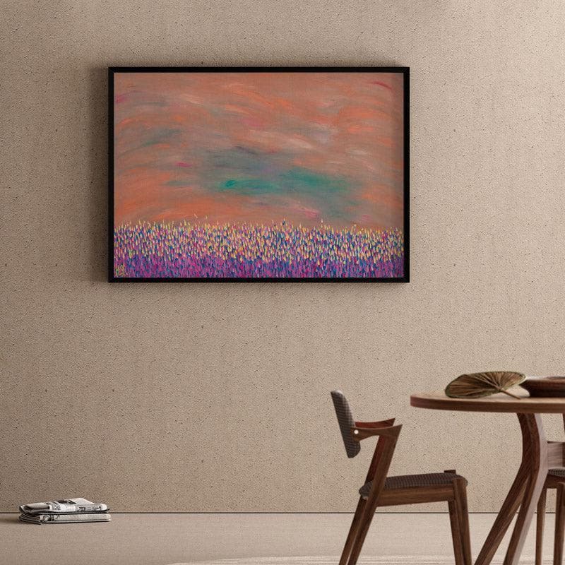 Land of Bloom Delve Canvas Wall Painting - Black Frame