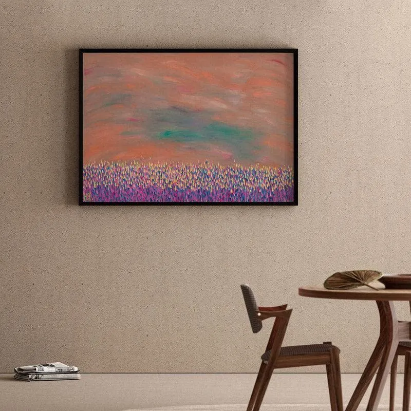 Land of Bloom Delve Canvas Wall Painting - Black Frame media 1