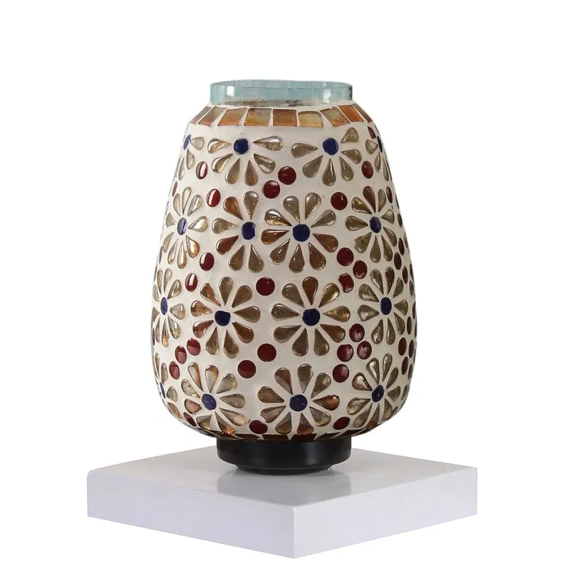 Celionis Glass Table Lamp With Wooden Base - Multicolor media 6