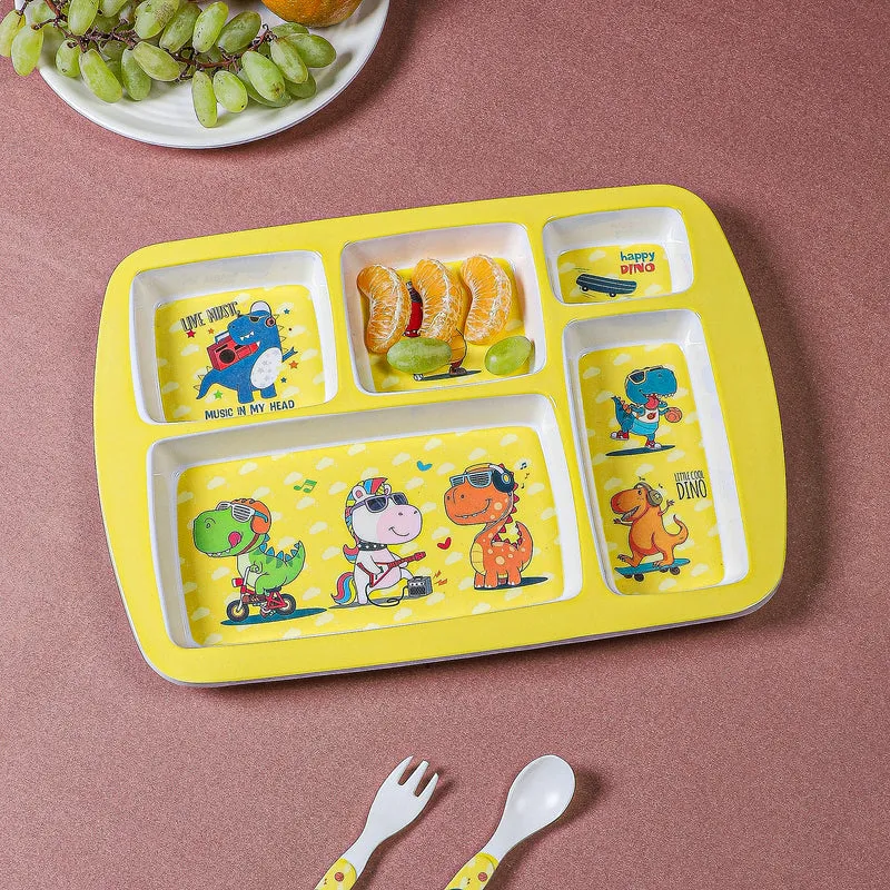 Cool Dino Kids Dinner Plate media 5