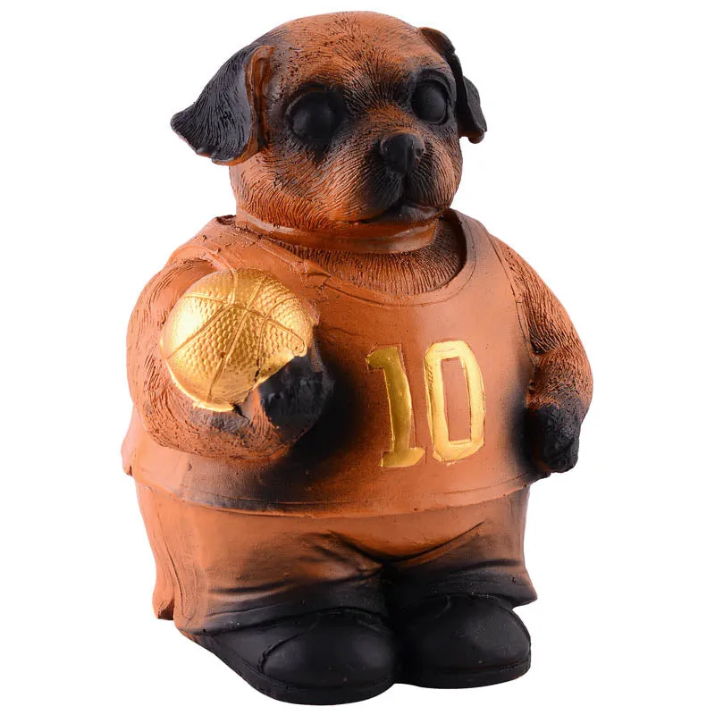 Dribble Dog Painted Polyresin Showpiece - Brown media 3