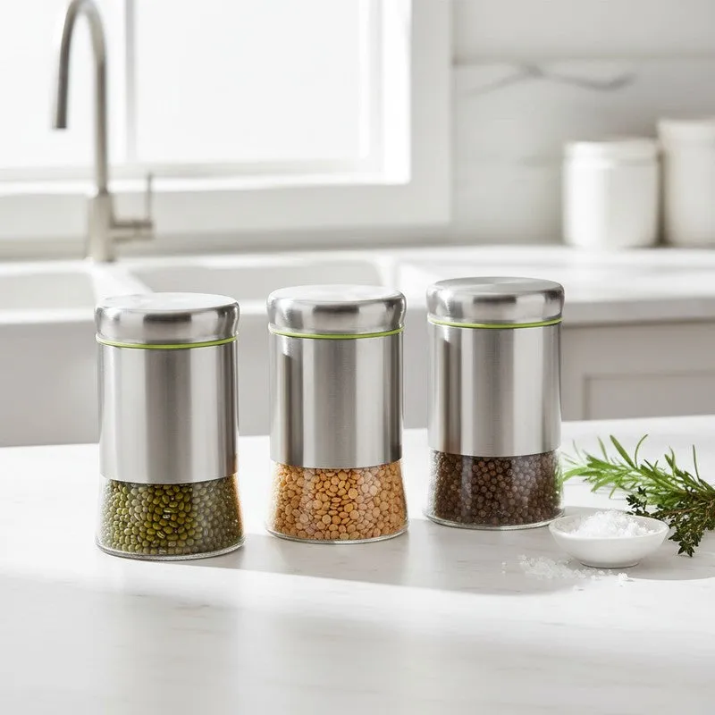Pure Pantry Stainless Steel Jar (550 mL Each) - Set Of Three media 1