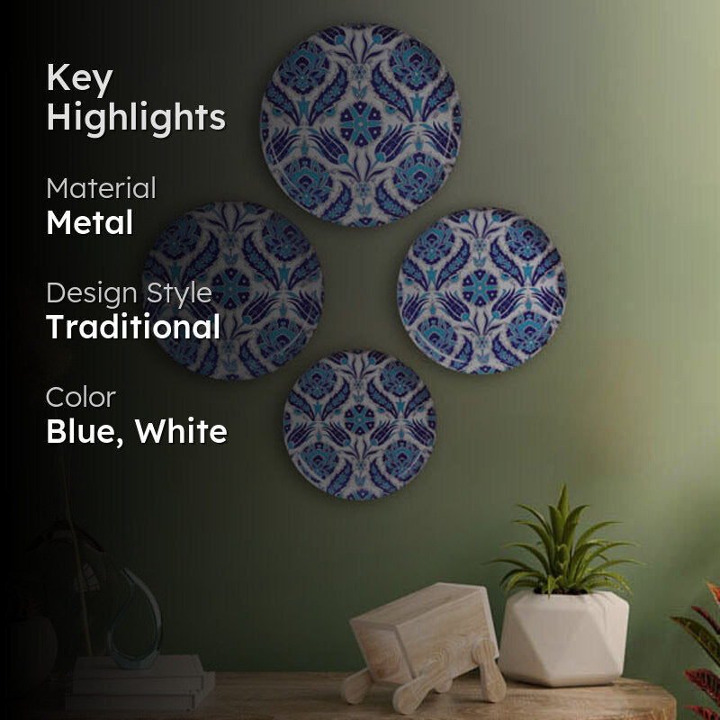 Turkish Indigo Wall Plate - Set Of Four media 2