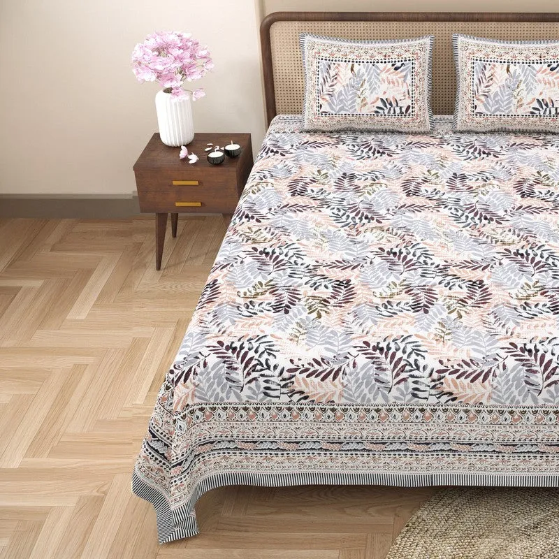 Loomio Cotton Bedsheet (Grey,Brown) - 240 TC media 4
