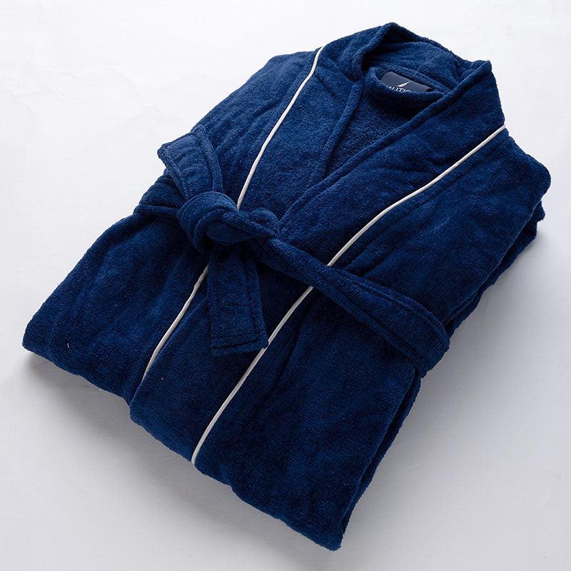 Nautica Cashmere Dreams Cotton Bath Robe - Navy Blue media 7
