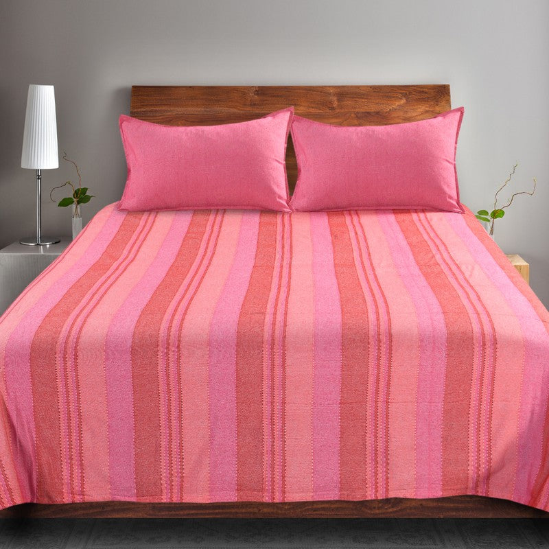 Parallel Peace Cotton Bedsheet (Pink) - 220 TC media 3