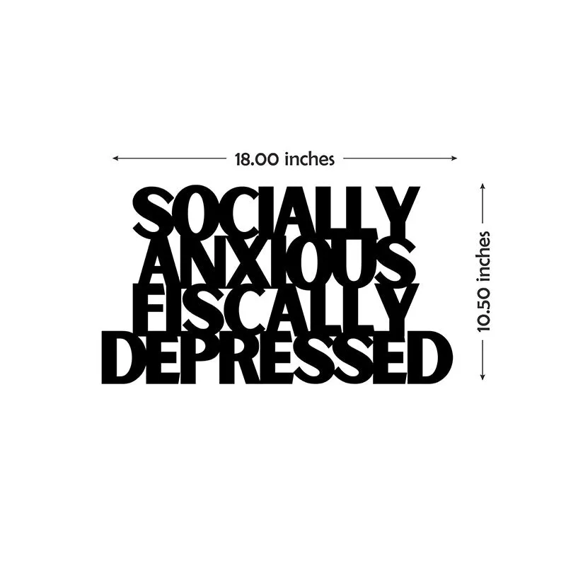Socially Anxious Fiscally Depressed Iron Wall Accent media 5