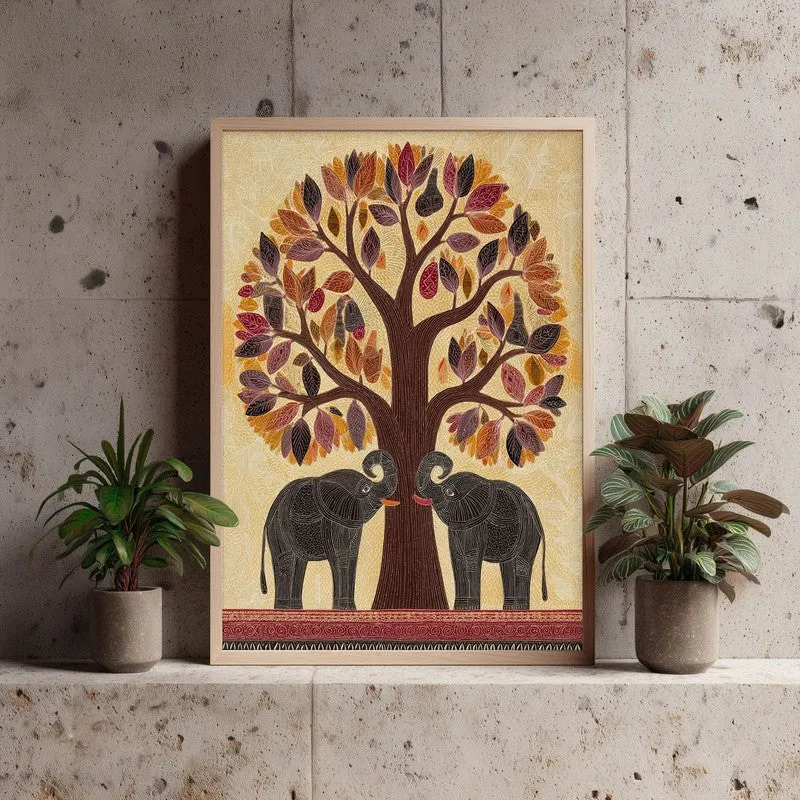 Aranya Canvas Wall Painting With Brown Frame media 7