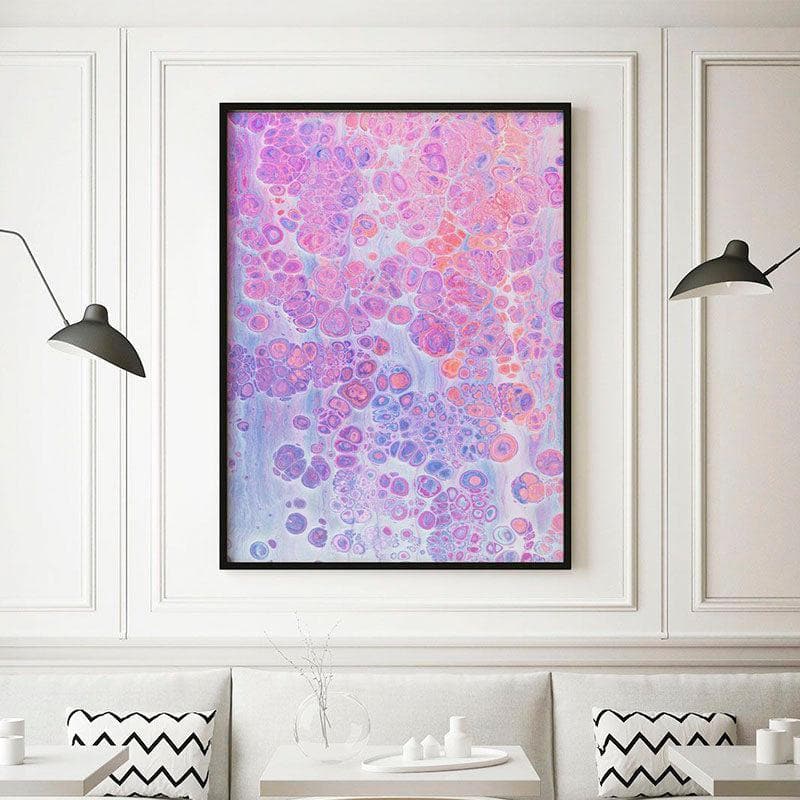Flaming Abstract Art Canvas Painting - Black Frame