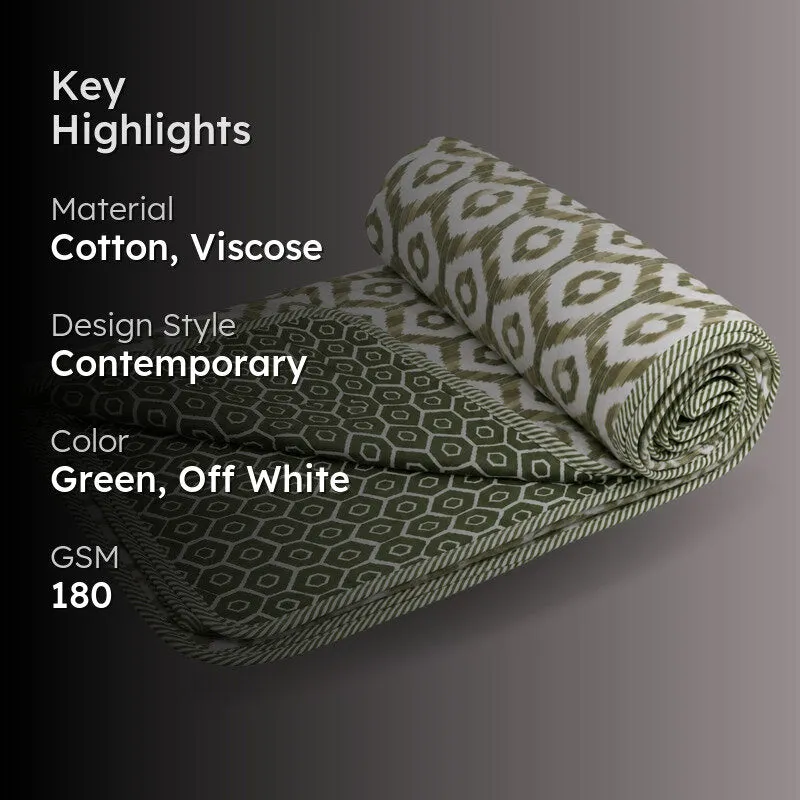 Udaya Ethnic Reversible Cotton Dohar (Sea Green) - 180 GSM media 2
