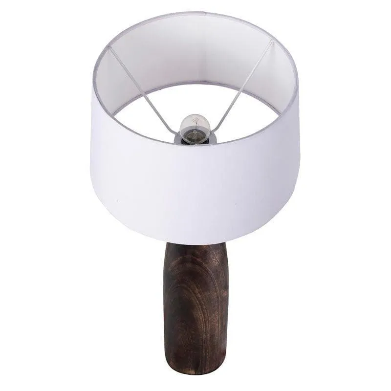 Harmony Glimpse Fabric Table Lamp With Drum Shade - White,Brown media 3