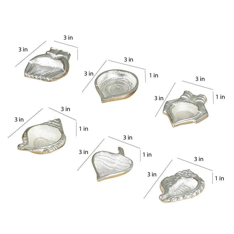Shankh Aluminium Diya - Set Of Six media 9
