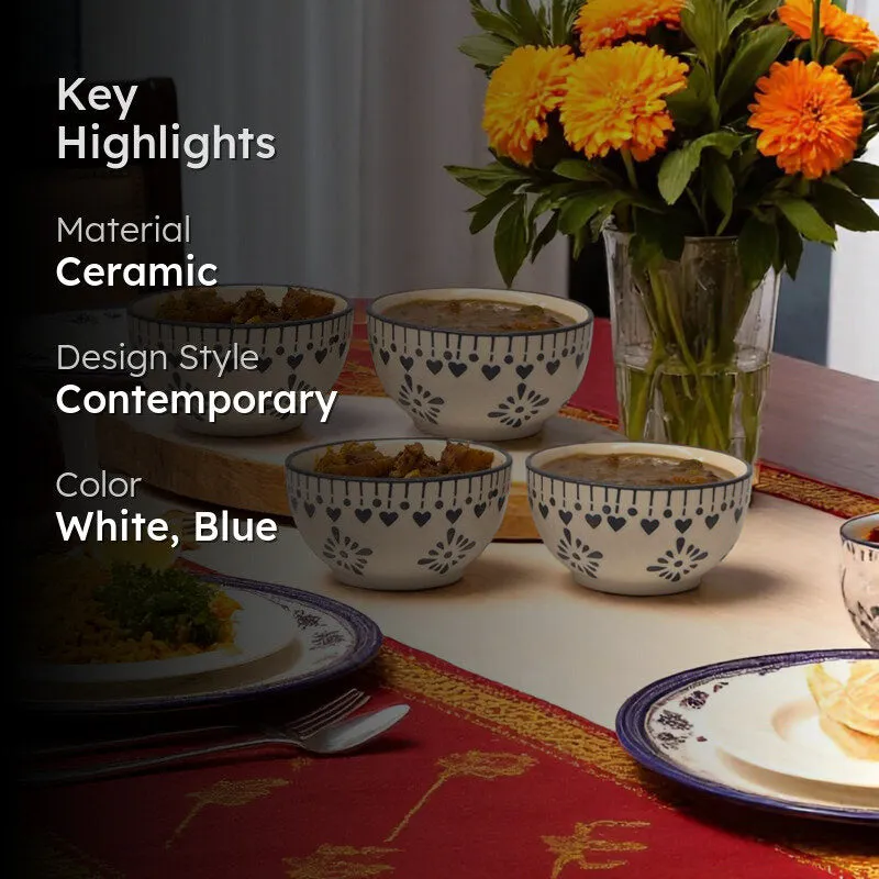 Ambar Ceramic Katori (180 mL Each) - Set Of Four media 2