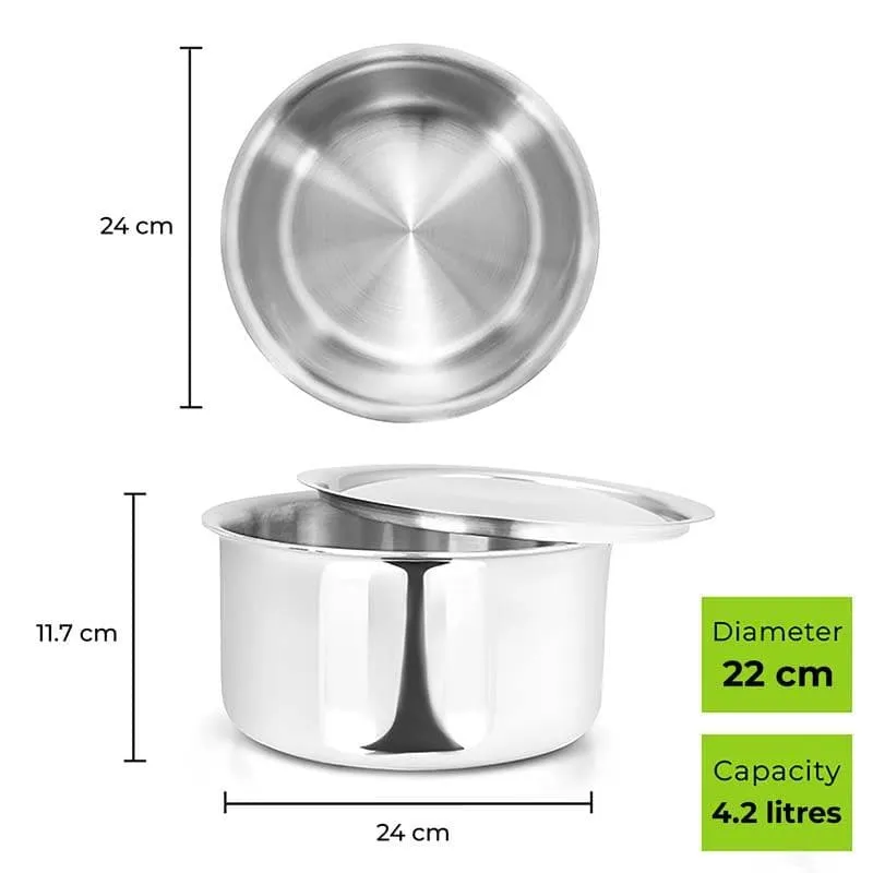 Gusto Stainless Steel Pot With Lid - 4200 mL media 4